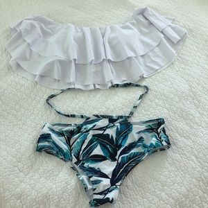 Brand new, never worn high waisted swimsuit set.